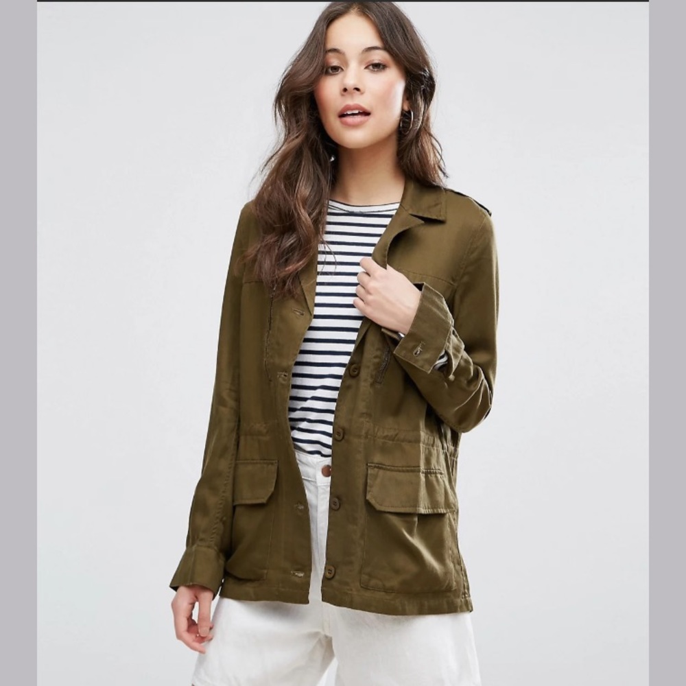 French Connection Utility Twill Jacket Olive XS